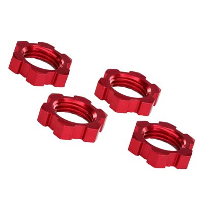 Traxxas 7758R Wheel Nuts Splined 17mm Serrated Red-Anodized