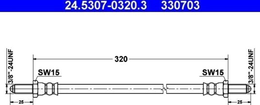 ATE 24.5307 0320.3 Bremseslange