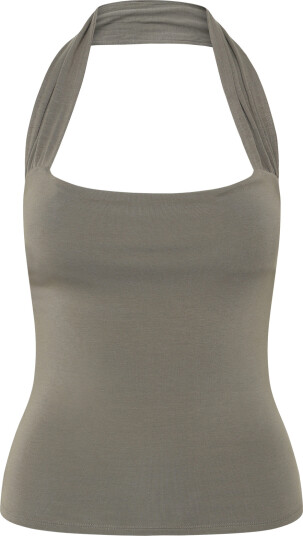 Weekday Square Neck Halter Top Grey XS