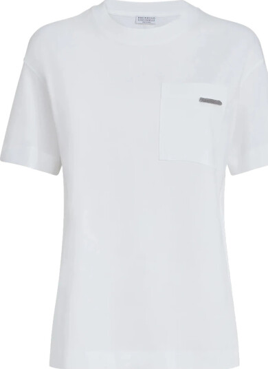 Brunello Cucinelli Dame Topper Hvit M,