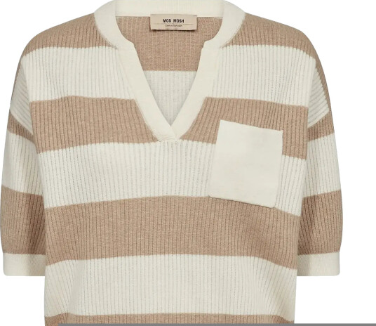 MOS MOSH Mmpinna Stripe Ss Knit Beige XL MOS MOSH Mmpinna Stripe Ss Knit Beige XL