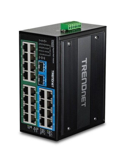 TRENDnet TI-PG262 26-Port Hardened Industrial Gigabit PoE+ DIN-Rail Switch TRENDnet TI-PG262 26-Port Hardened Industrial Gigabit PoE+ DIN-Rail Switch