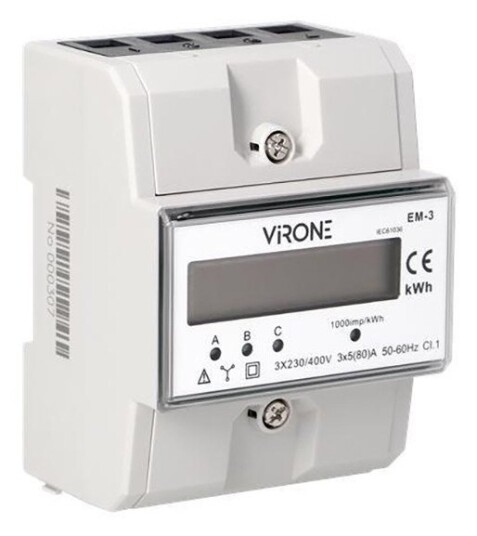 Orno EM 3 3 faset energimåler 80A MID
