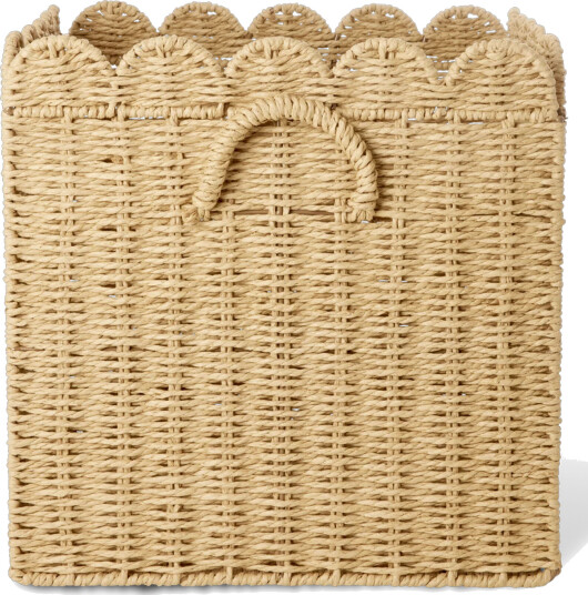 Rice Paper Rope Kurv Sammenleggbar Med Skjellformede Kanter 33 cm Naturlig Rice Paper Rope Kurv Sammenleggbar Med Skjellformede Kanter 33 cm Naturlig