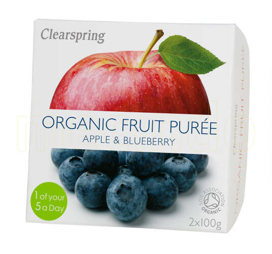 Clearspring Fruktpuré Eple & Blåbær 200gram Clearspring Fruktpuré Eple & Blåbær 200gram