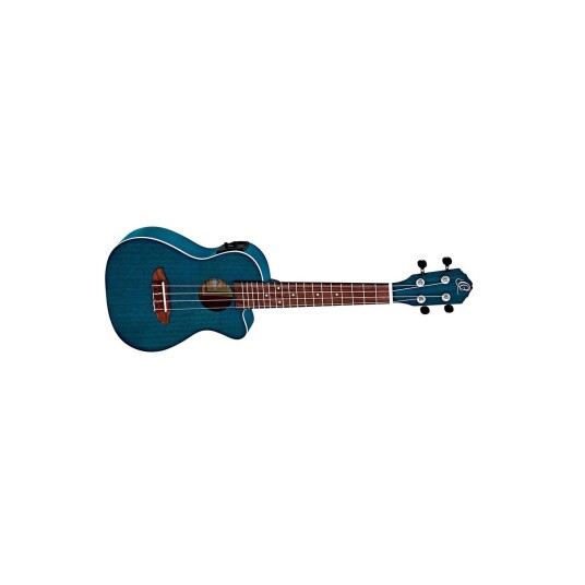 Ortega Guitars Ortega Ruocean-Ce Concert Ukulele Med Mik. Earth, See Thru Blå