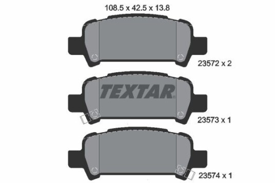 Bremseklosser TEXTAR 2357202 Bremseklosser TEXTAR 2357202