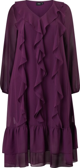 Zizzi   Midikjole Mosaka 3/4 Midi Dress   Rød