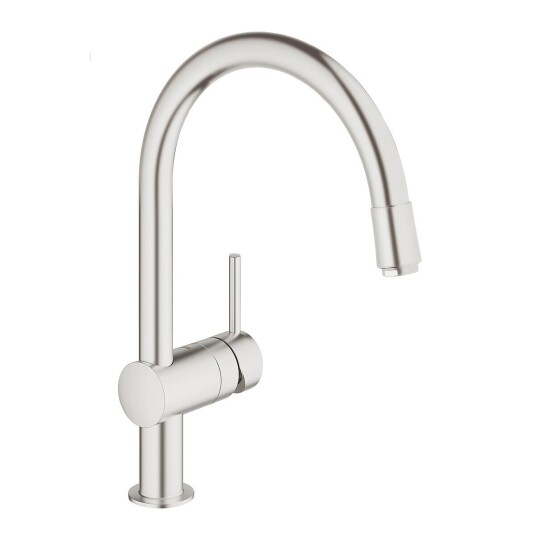 Grohe Minta 1-greps kjøkkenbatteri Med utrekkbar tut, Supersteel Grohe Minta 1-greps kjøkkenbatteri Med utrekkbar tut, Supersteel