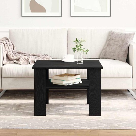 Kaffebord Sort Eik 60x60x42 cm Laget av konstruert tre Kaffebord Sort Eik 60x60x42 cm Laget av konstruert tre