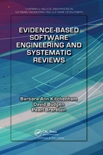 Evidence Based Software Engineering and Systematic Reviews