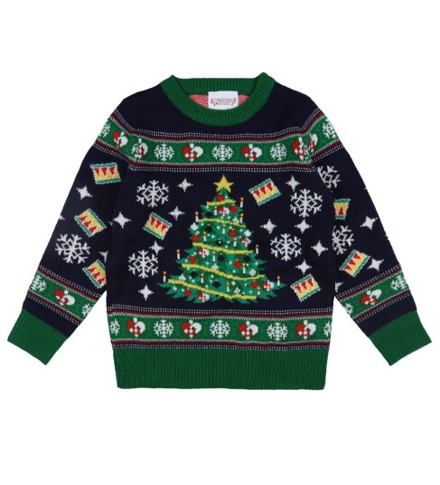 Happy Seasons Christmas Tree Sweater Led Kids Multi/patterned 110 116 Happy Seasons Christmas Tree Sweater Led Kids Multi/patterned 110 116