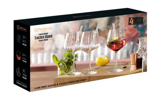 Nachtmann Feel Good G&T-glass 64 cl 4-pakning + Sugerør 1755751-01-0 1755750-01-0 Nachtmann Feel Good G&T-glass 64 cl 4-pakning + Sugerør 1755751-01-0 1755750-01-0