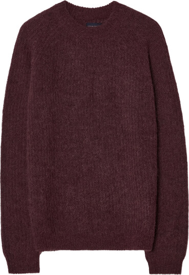 Lexington Clothing Alpaca Raglan Sweater   Burgundy   S
