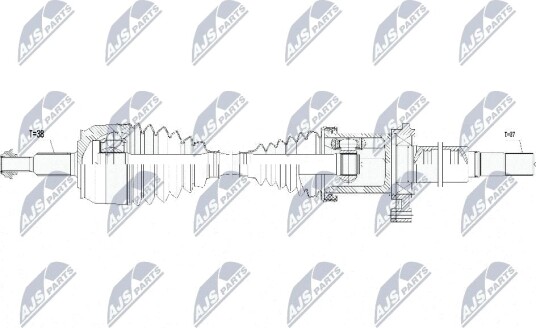 Drivaksel NTY NPW WW 266