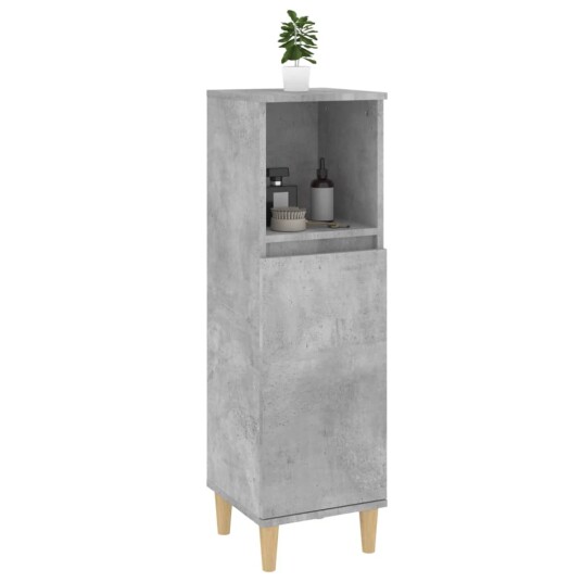 vidaXL Baderomsskap betonggrå 30x30x100 cm konstruert tre