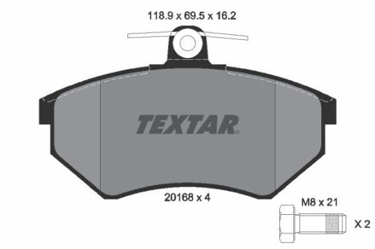 Bremseklosser TEXTAR 2016801 Bremseklosser TEXTAR 2016801