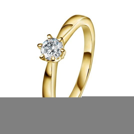 Olivia, Ring i 585 gult gull med diamant 0,25 ct, størrelse 52