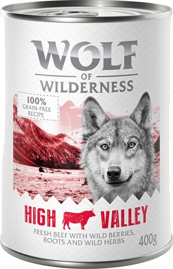 Wolf Of Wilderness Våtfôr Adult Single Protein High Valley Biff 6 X 400 G