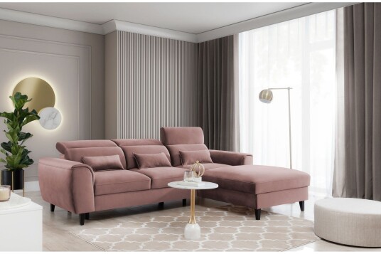 Manni 3 seters Sovesofa m. Divan med Oppbevaring Rosa