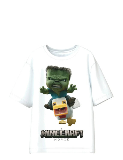 name it Nkmnif Minecraft Ss Nreg Top Lnoos Bfu White 134-140 name it Nkmnif Minecraft Ss Nreg Top Lnoos Bfu White 134-140
