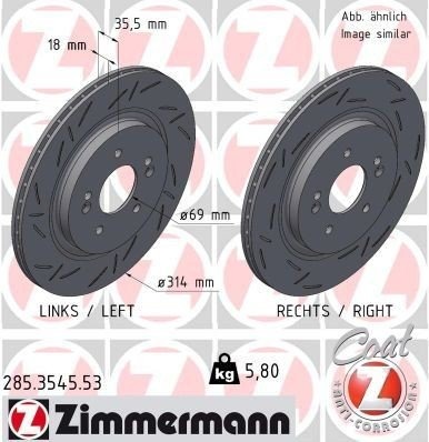 ZIMMERMANN 285.3545.53 Bremseskive