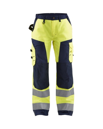 Bukse varsel dame gul/marineblå