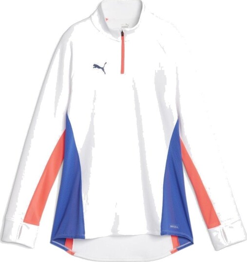 PUMA Treningsskjorte IndividualBlaze 1/4 glidelås Hvit/rød Kvinner størrelse Small