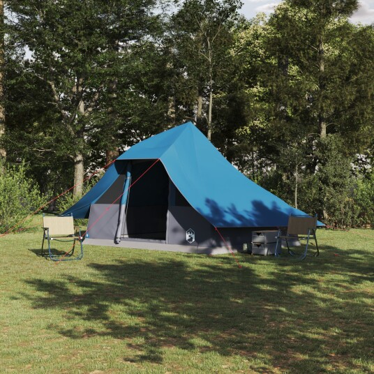 Tipi telt med tak med lagring Blå 364 x 281 x 257 cm taft