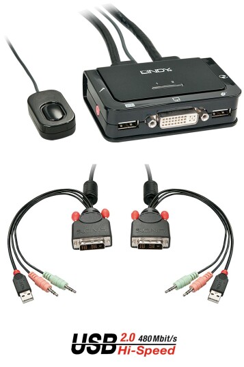 LINDY 42341 KVM switch Black Factory Sealed