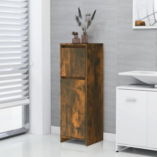 vidaXL Baderomsskap røkt eik 30x30x95 cm konstruert tre vidaXL Baderomsskap røkt eik 30x30x95 cm konstruert tre