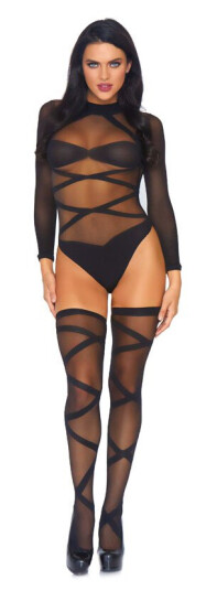 Leg Avenue Lingerie Leg Avenue Bodysuit And Thigh Highs  One Size 847122001