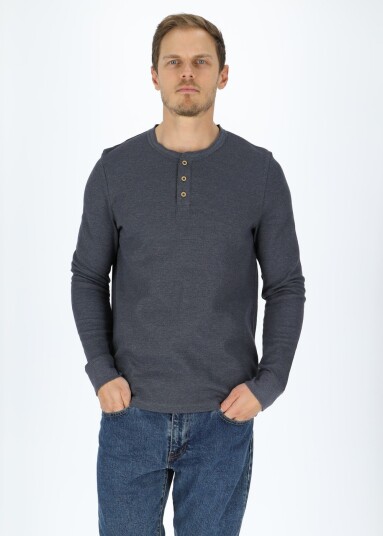 Denim Factory Henley Shirt Navy Xl Sweatshirts