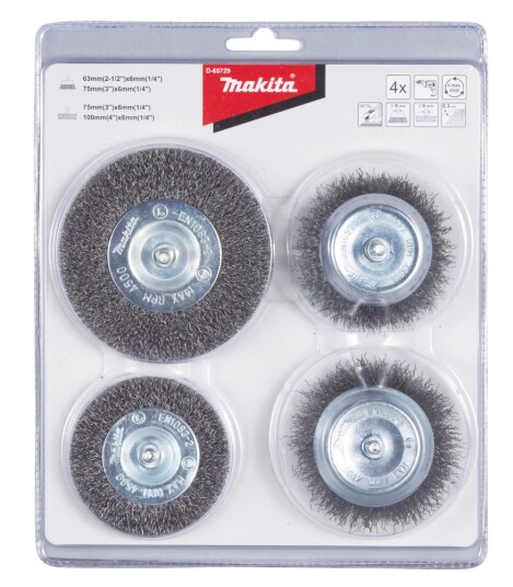 Makita D 65729 Stålbørstesett 6mm 4 Deler