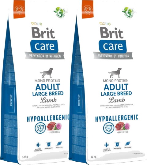 Brit Care Dog Adult Large Breed Hypoallergenic Lamb 2X12 kg