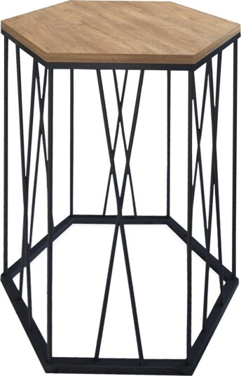 Falan Sidebord 40 cm Sekskant - Lysebrun/Svart
