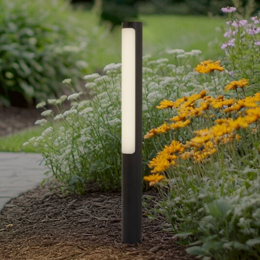 Lucande LED-gatelampe Tuberia antrasitt metall 80 cm
