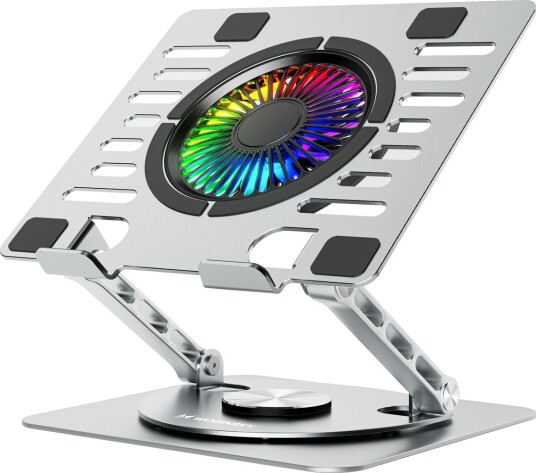 Wozinsky CoolBase RGB 360 Kjølestativ for laptop og nettbrett 10-16" Sølv