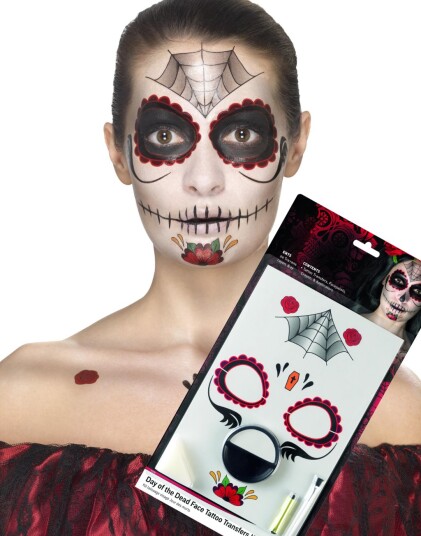 Smiffys Day of the Dead Ansiktstatoveringer