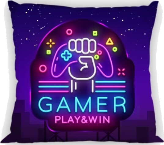 Gamer Neon Pudebetræk 40 X 40 Cm