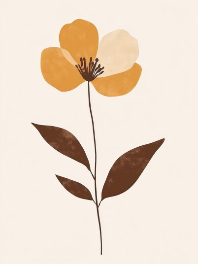 Namly Design Plakat Gul Blomst POSTERRPE96A