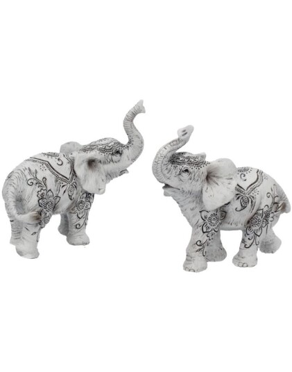 2 stk Elefantfigurer med Henna Motiver 9 cm