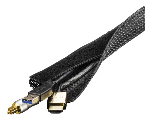 DELTACO Cable sorting sock in nylon Velcro 1.8m black