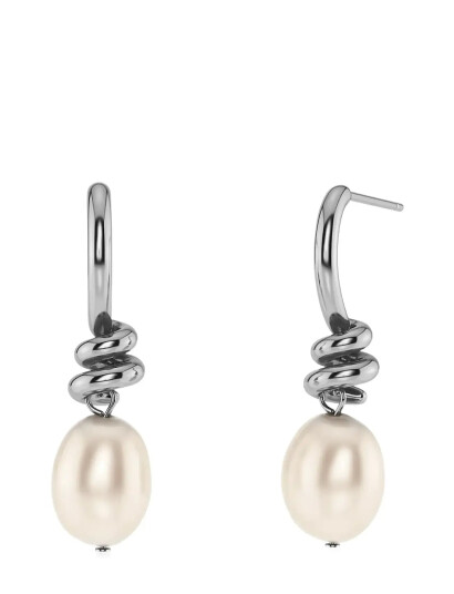 Edblad Swivel Earrings Pearl S Steel   Silver   ONE SIZE