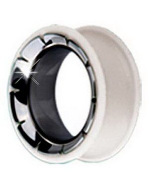 Piercing Tunnel i Silikon med Kirurgisk Stål 316L Hvit Strl 16 mm Piercing Tunnel i Silikon med Kirurgisk Stål 316L Hvit Strl 16 mm