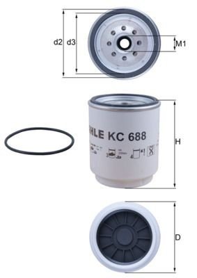 Drivstoffilter MAHLE ORIGINAL KC 688D