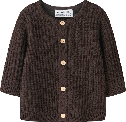 Name It Cardigan - Strikk - NbmOlivar - Chocolate Plum - Name It - 50 - Cardigan - Brun