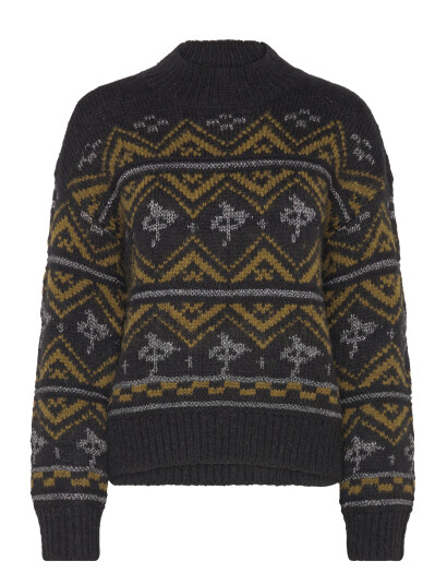 Scotch & Soda Metallic Fair Isle Pullover - Black - M