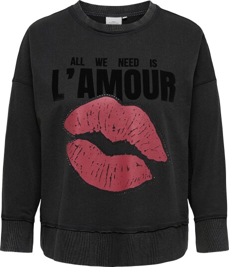 Only Carmakoma Collegegenser Carisolde L/S O Neck Sweat Jrs Svart