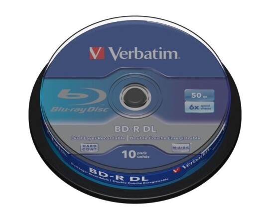 Verbatim BD-R Double Layer 6X, Scratchguard surface 10p Spindle Verbatim BD-R Double Layer 6X, Scratchguard surface 10p Spindle
